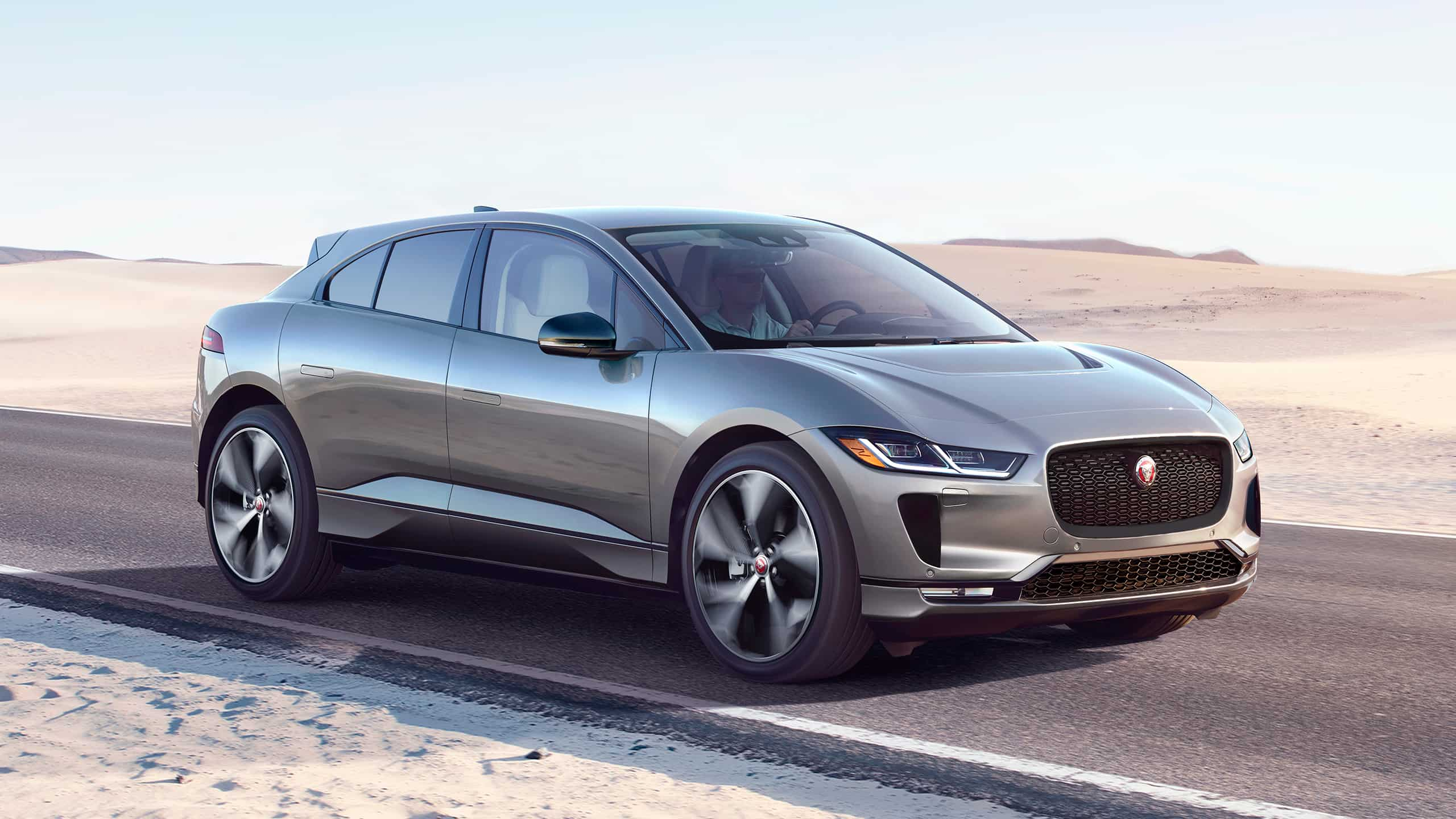 Jaguar I-Pace running on the road